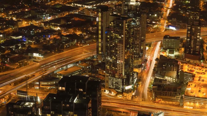 Melbourne city at night